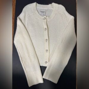 Abercrombie & Fitch Cream Button-Up Cardigan